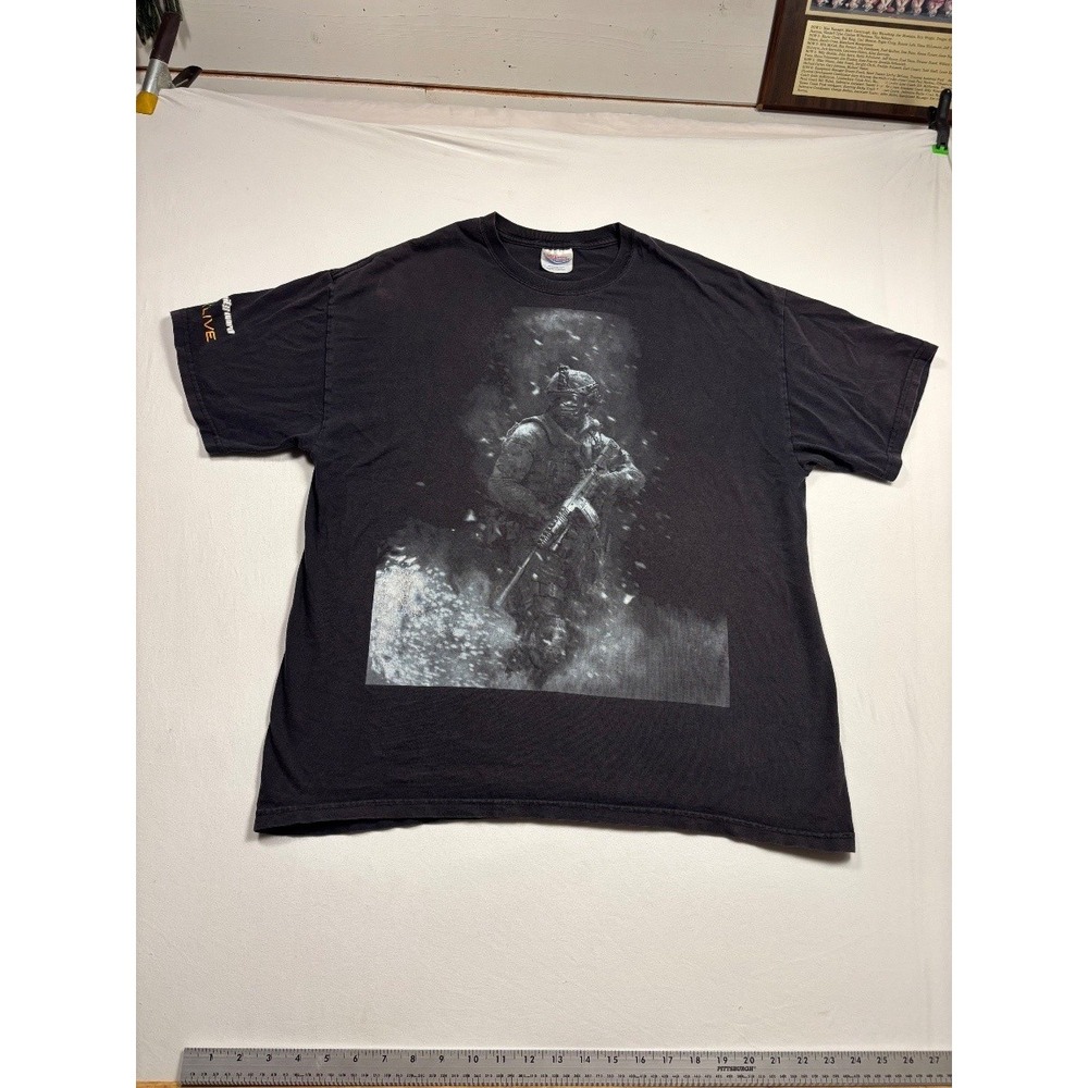 Vintage Call of Duty Modern Warfare 2 Xbox Live T Shirt Adult XL Black Hanes